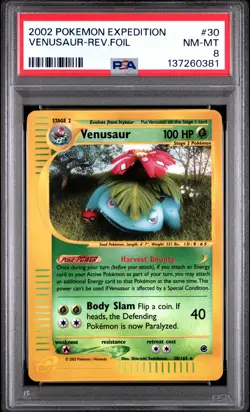 Venusaur Reverse Holo PSA 8 2002 Pokemon Expedition #30 - Image 1