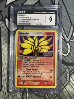 2007 POKEMON POWER KEEPERS NINETALES #19/108 RARE REVERSE HOLO FOIL CGC 9 - Image 1