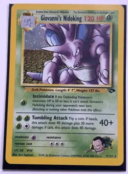 Pokemon 2003 Giovanni's Nidoking Gym Challenge Holo Card 7/132 Unlimited Rare - Image 1