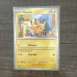 Pokemon Pikachu 2024 Promo Card Stamped Good Day, SV-P 148 - Image 1