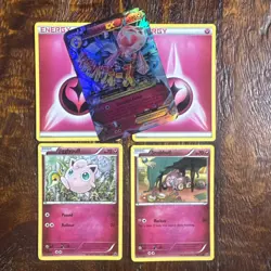 Pokemon TCG M Diancie EX XY44 Promo Mega Holo plus Lot 4 Fairy Energy & Commons - Image 1