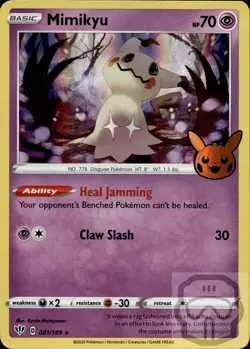 Mimikyu 081/189 Holo P Trick or Trade BOOster Pokemon Holo NM/M - Image 3