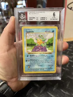 1999 Pokemon TCG Base Set Squirtle Shadowless 63 BGS 6 EX-MT Vintage PSA CGC - Image 1