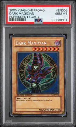 2005 YU-GI-OH! PROMO FORBIDDEN LEGACY #EN002 DARK MAGICIAN PSA 10 - Image 1