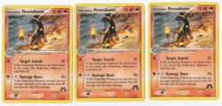Vintage Pokemon TCG 2004 Team Magma’s Houndoom 34/95 Non-Holo LP - 3 Card Lot - Image 1
