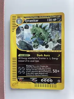 Pokemon TCG Tyranitar Expedition Base Set Reverse Holo Rare Card 29/165 - Image 1