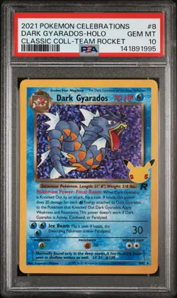 PSA 10 DARK GYARADOS HOLO 8 CELEBRATIONS POKEMON BM - Image 1