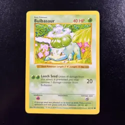Pokemon Bulbasaur 044/102 Base Set Shadowless Common 40 HP WOTC English 1999 - Image 1
