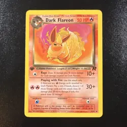 Pokemon Dark Flareon 35/82 Team Rocket 1st Edition Uncommon LP WOTC English - Image 1