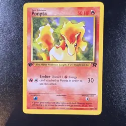 Pokemon Ponyta 64/82 Team Rocket Common Basic NM 1st Edition WOTC Eng 2000 - Image 1