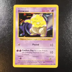 Pokemon Drowzee 49/102 Base Set Shadowless Common WOTC English 1999 MP - Image 1