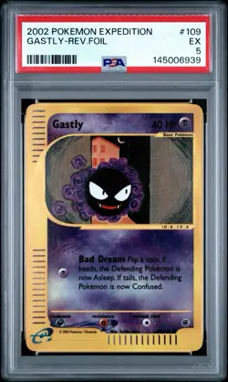 Gastly Reverse Holo 109/165 Expedition 2002 Pokemon PSA 5 - Image 1