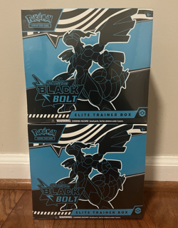 Pokemon Black Bolt Elite Trainer Box (ETB) Lot of 2 Factory Sealed - Image 1