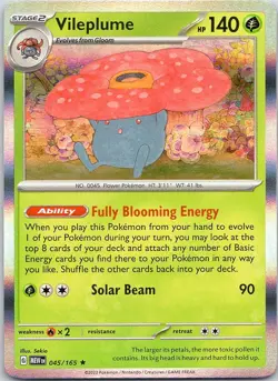 Vileplume 045/165 R 151 Pokemon Reverse Holo Near Mint - Image 1