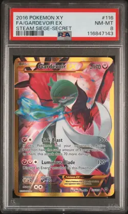 PSA 8 NM-MT Gardevoir EX Steam Siege Secret Full Art Holo 2016 Pokemon 116/114 - Image 1