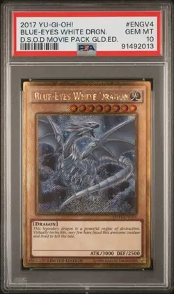 PSA 10 Blue-Eyes White Dragon MVP1-ENGV4 Movie Pack Gold Secret Rare Yugioh - Image 1