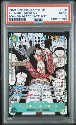2025 ONE PIECE JPN THE AZURE SEA'S SEVEN MANGA ALT ART DRACULE MIHAWK PSA 9 - Image 1