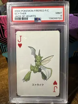 2004 Pokemon Firered Playing Cards Scyther Jack Of Hearts PSA 9 - Image 1