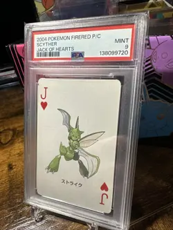 2004 Pokemon Firered Playing Cards Scyther Jack Of Hearts PSA 9 - Image 2