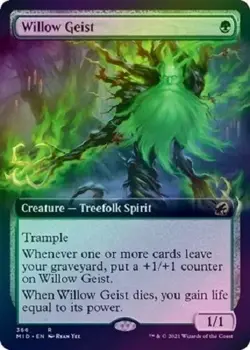 Willow Geist 366 - Extended Art - FOIL RARE Innistrad: Midnight Hunt MID MtG - Image 1