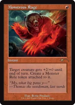 Monstrous Rage - Foil - Retro Frame - WPN Promo Light Play, English Magic the Ga - Image 1