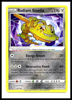 Pokemon TCG SWSH11: Lost Origin Radiant Steelix #124/196 Radiant Rare - Image 1