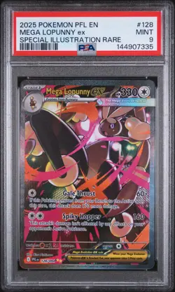 2025 POKEMON PFL EN-PHANTASMAL FLAMES #128 MEGA LOPUNNY EX PSA 9 - Image 1
