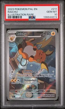 Raichu # 211 IR PSA 10 Paldea Evolved Pokemon TCG 2023 - Image 1