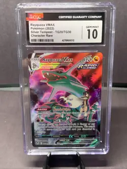 Pokemon TCG CGC 10 Rayquaza VMAX TG20/TG30 Silver Tempest Trainer Gallery - Image 1