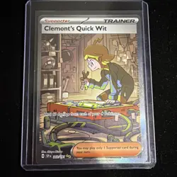 Clemonts Quick Wit 243/191 - Pokemon Surging Sparks Special Illustration Rare NM - Image 1