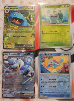 Pokemon 151 Blooming Waters Promos Blastoise/Venusaur/Squirtle/Bulbasaur-4 Cards - Image 2