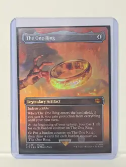 Magic: The Gathering The One Ring Legendary Artifact Promo Foil Borderless Card - Image 1