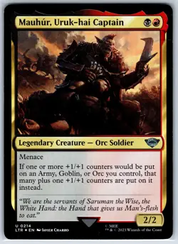 Mauhur, Uruk-hai Captain Foil Universes Beyond: LOTR 214 NM MTG Card - Image 1