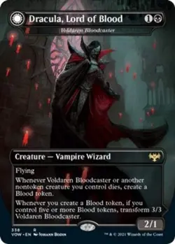 Dracula, Lord of Blood - Voldaren Bloodcaster (338) [Crimson Vow] RARE MtG Card - Image 1