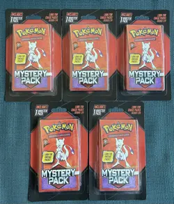 Lot Of 5 NEW SEALED 2025 Pokemon Mystery Pack Mewtwo Possible Vintage Chase Pack - Image 1