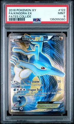 2016 POKEMON XY FATES COLLIDE #122 FULL ART/KINGDRA EX PSA 9 - Image 1