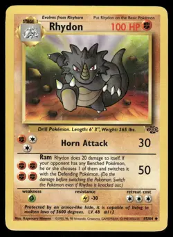 Pokemon Cards Rhydon 45/64 Jungle WOTC Uncommon NM *3 - Image 1