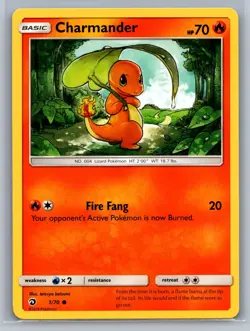 Dragon Majesty #1/70 (1) Charmander Pokemon Card - Image 1