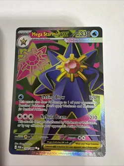 Mega Starmie EX 102/088 Full Art Pokemon TCG Perfect Order Patrick Star Card - Image 1