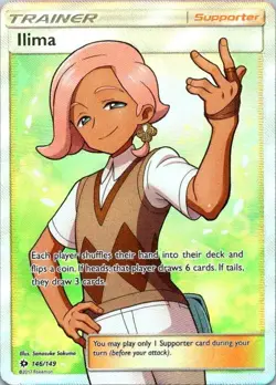 Pokemon TCG Ilima (Full Art) 146/149 SM Base Set Holo NM (SKU 1-2) - Image 1