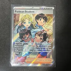Paldean Student 230/091 - Full Art Pokemon TCG Scarlett & Violet Paldea Fates NM - Image 1