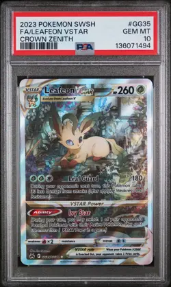 Leafeon Vstar Pokemon Sword And Shield Crown Zenith GG35/GG70 PSA 10 - Image 1