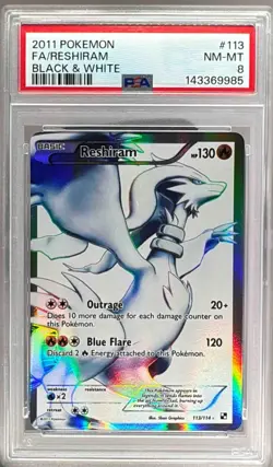 2011 Pokemon Black White 113 Reshiram PSA 8 143369985 - Image 1