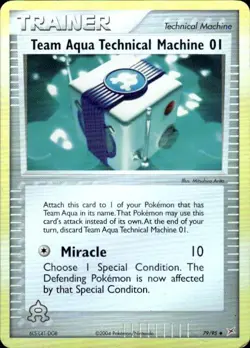 Pokemon Reverse Holo Team Aqua Technical Machine 01 79/95 + or Better - Image 1