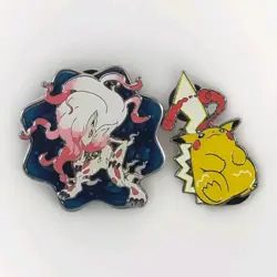 2 Pokemon Toys - Enamel Collector's Pin - HISUIAN ZOROARK & PIKACHU GIGANTAMAX - Image 1