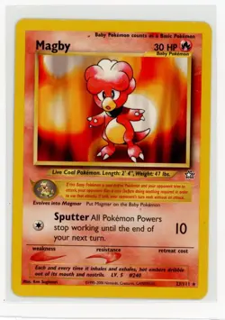 Pokemon Neo Genesis #023/111 Magby Non-Holo Rare - Image 1