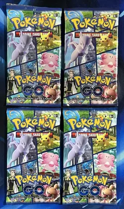 Pokemon 2022 Sword & Shield Pokemon Go Booster Pack Lot X4 SwSh TCG Nm M - Image 1