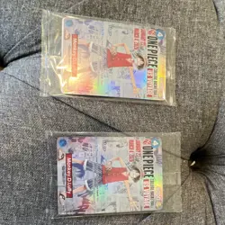 2 CARDS: Bandai One Piece CCG US Voyage Promo Holo Monkey D. Luffy - Image 1