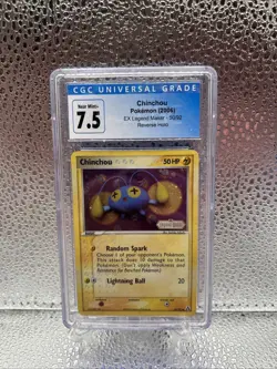 CGC 7.5 Chinchou 2006 EX Legend Maker 50/92 Reverse Holo Stamped Pokemon Card - Image 1