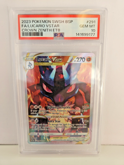 PSA 10 Lucario VSTAR SWSH291 Pokemon Crown Zenith Black Star Promo Card 2023 - Image 1